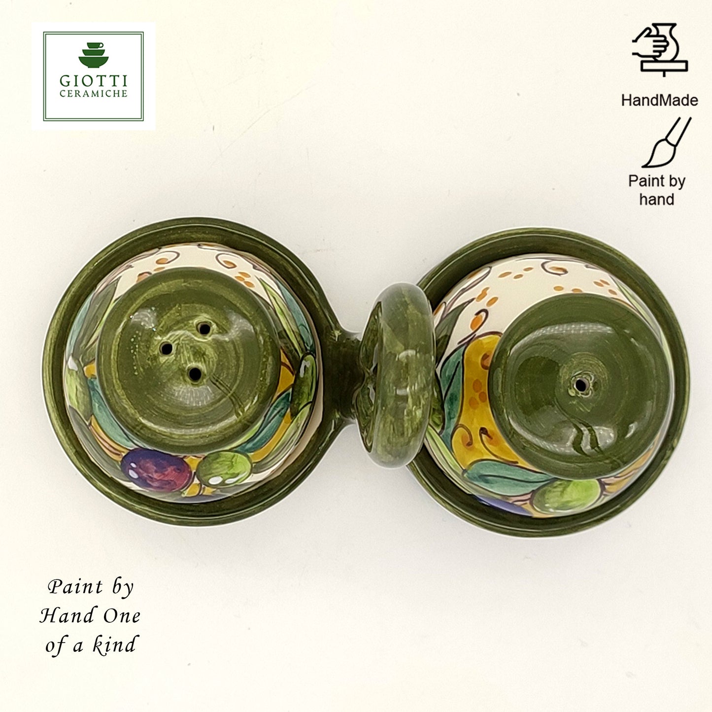 Olive Green Layer Salt and Pepper shakers