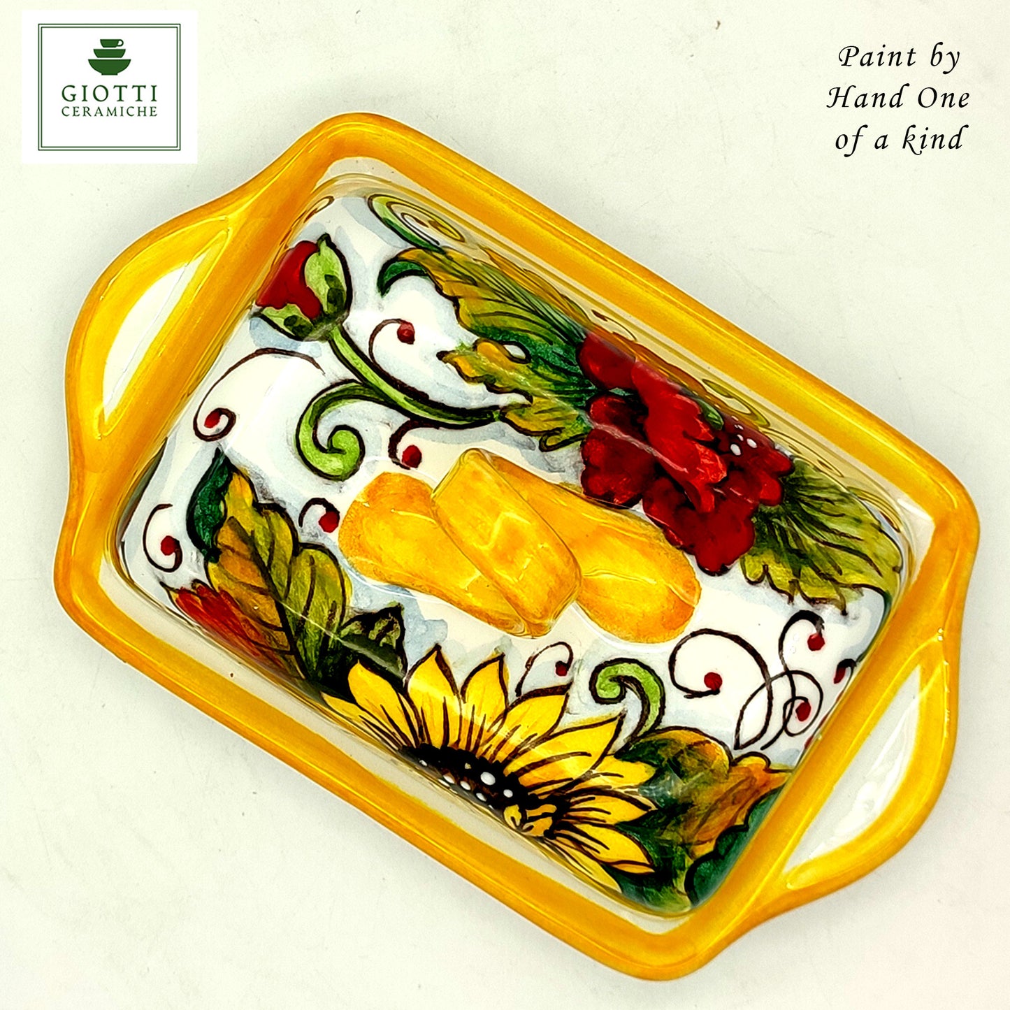 Girasoli e Papaveri Butter Dish