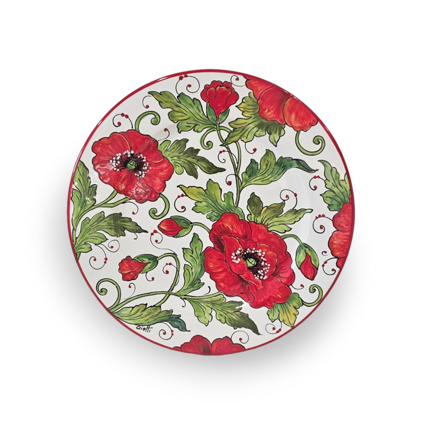 Val d'orcia Poppies Charger Dish / Plate