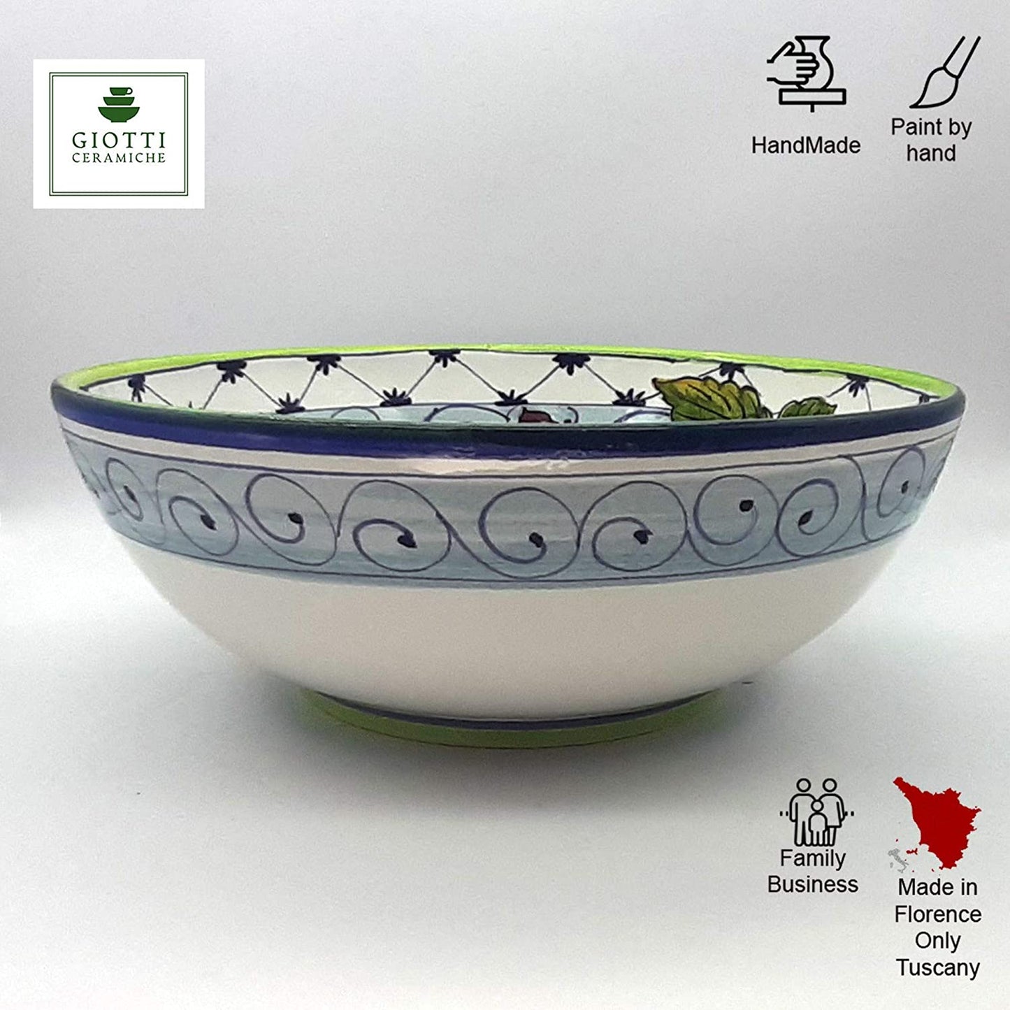 Elba Lemon Blue Curls Salad Bowl