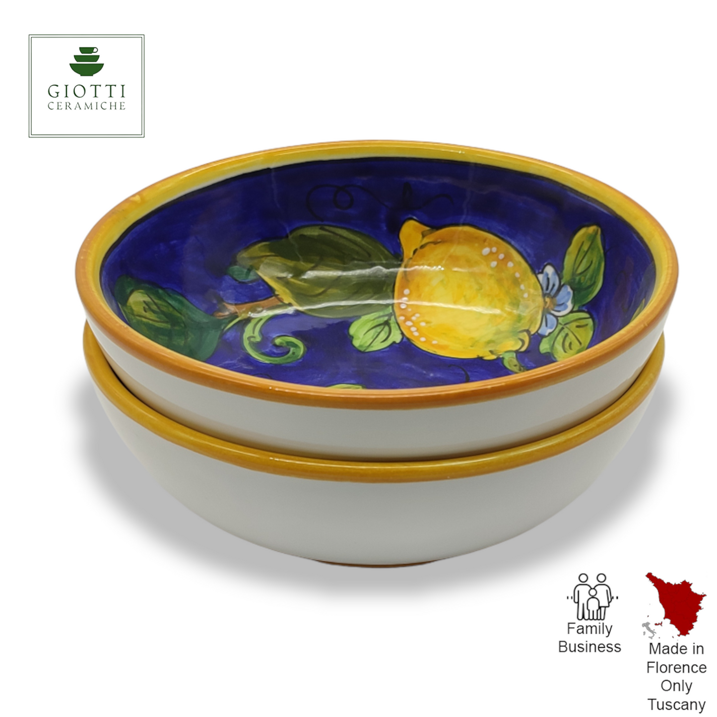 Lemons on Blue Small Cereal Bowl