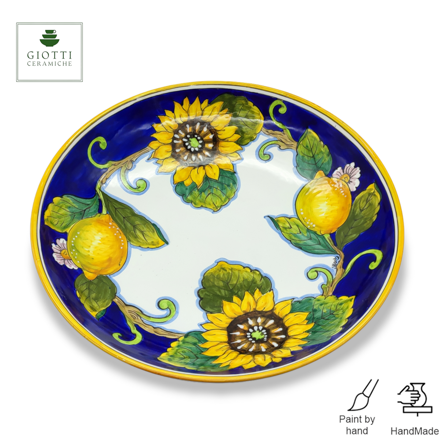 Tuscany SunFlower and Lemon ø 35cm Low Salad Bowl