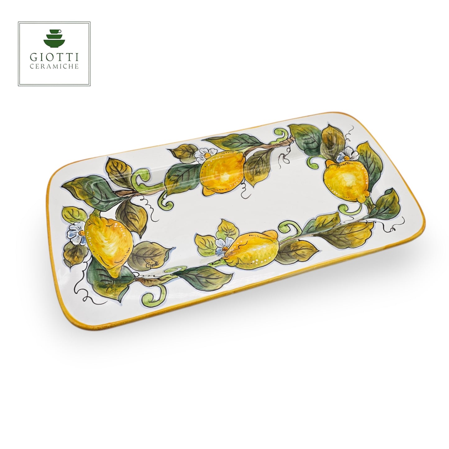 Lemon White Serving Rectangular Platter Medium Tray