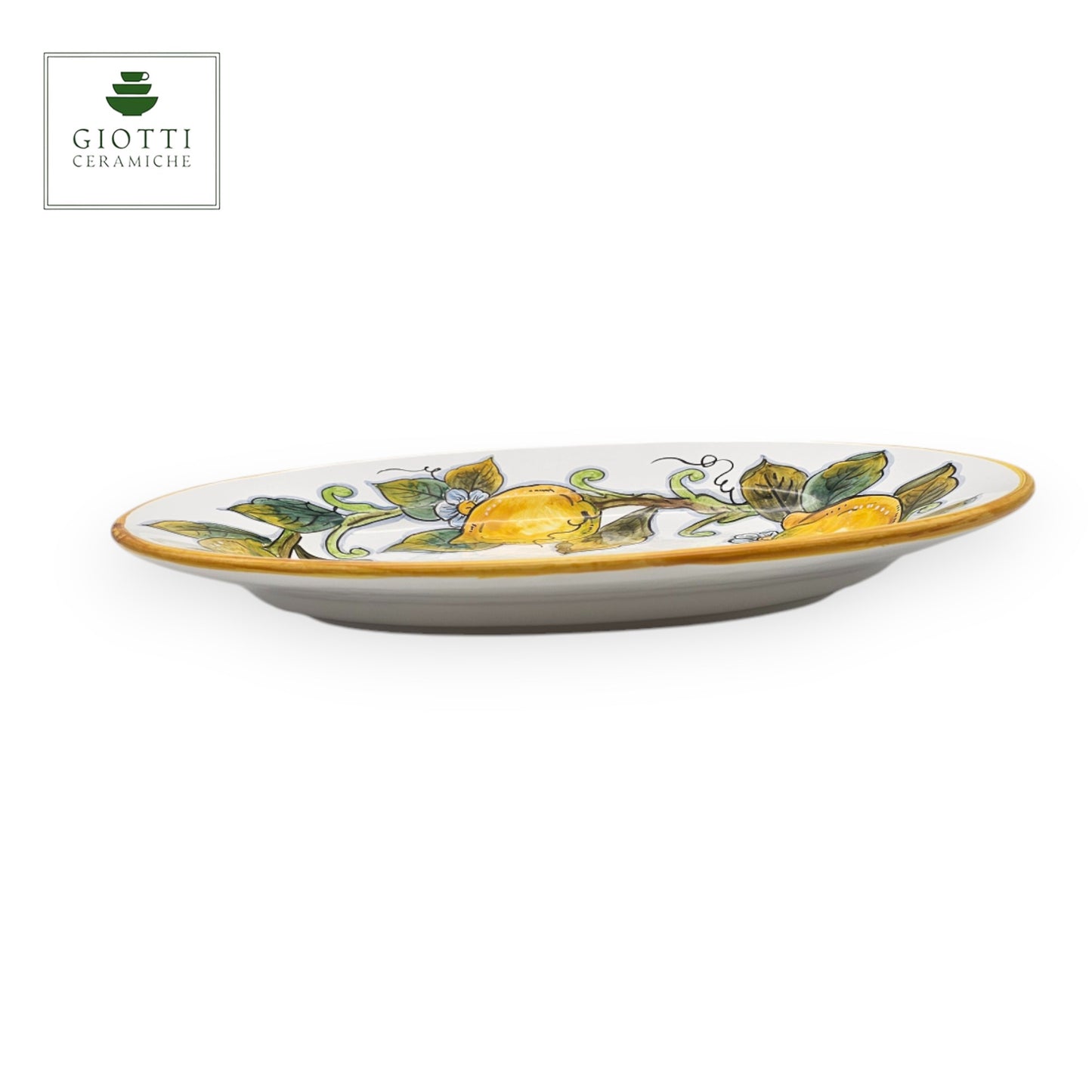 Lemon White Oval Serving Tray