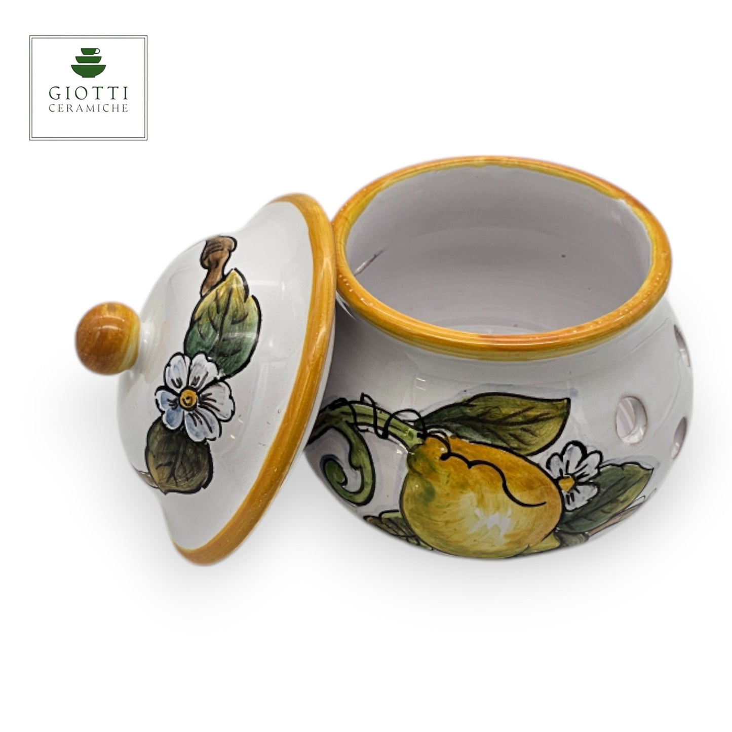 White Lemon Garlic Jar with lid