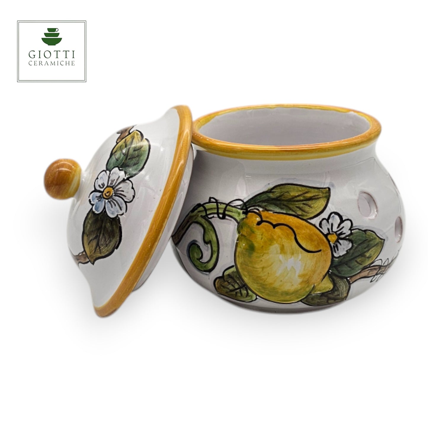 White Lemon Garlic Jar with lid
