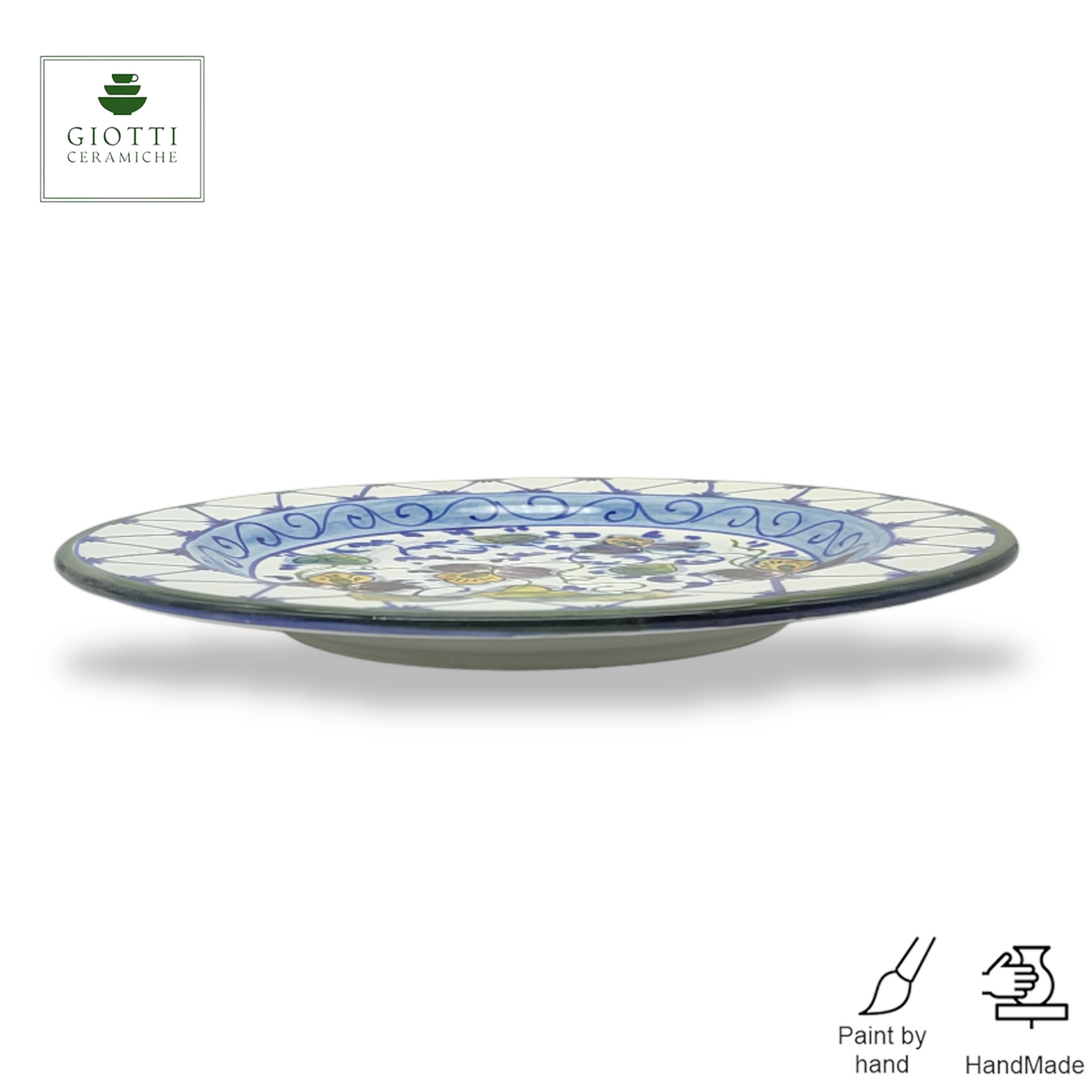 Elba Lemon Blue Curls Salad Plate 22cm