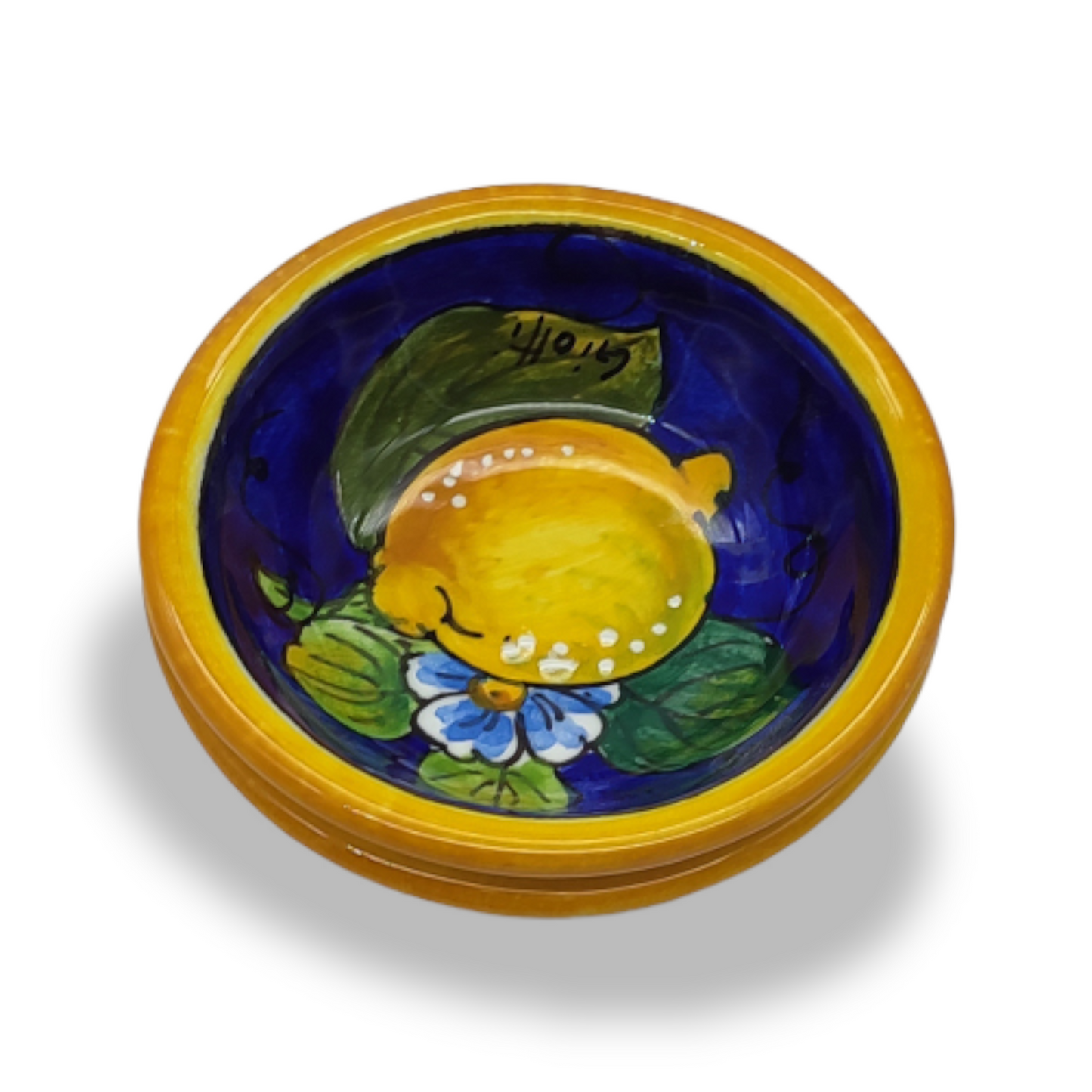 Lemons on Blue Small Serving Bowls - Party Snack