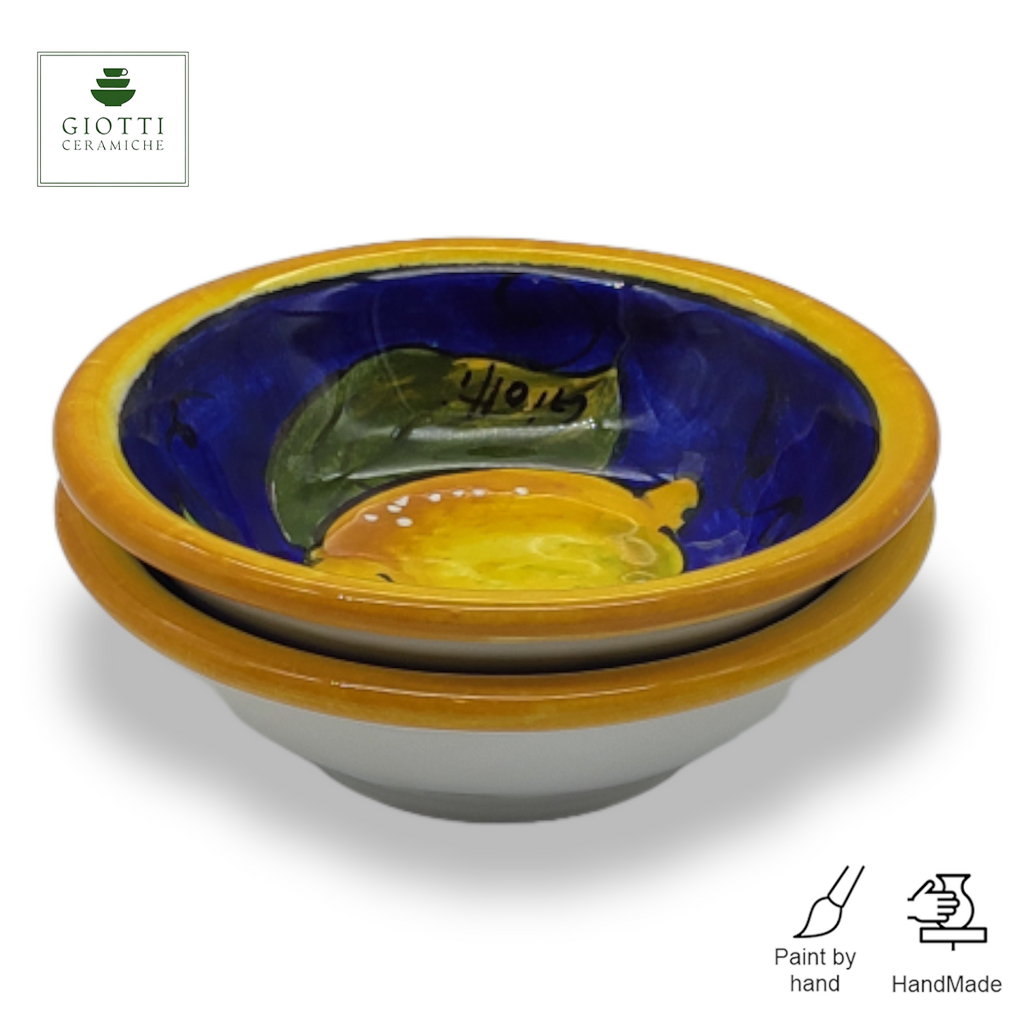 Lemons on Blue Small Serving Bowls - Party Snack