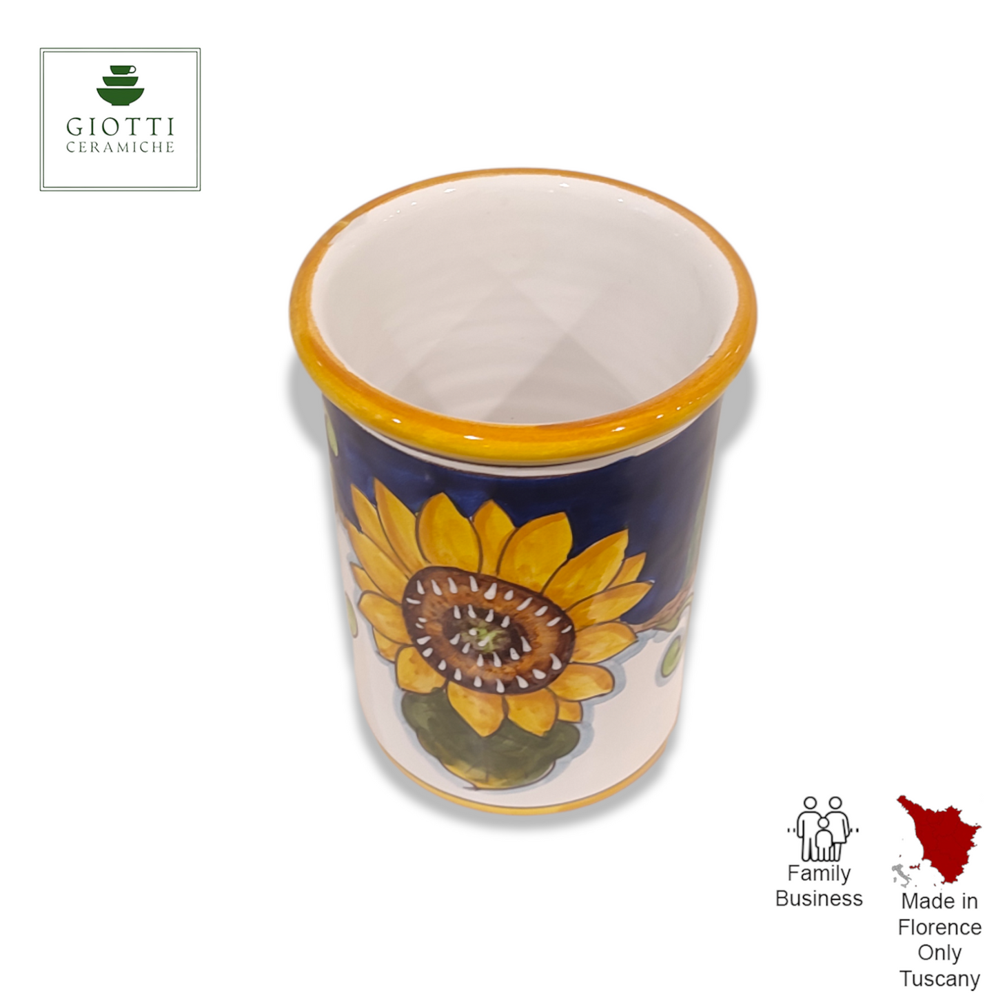 Tuscany SunFlower and Lemon Utensil Holder