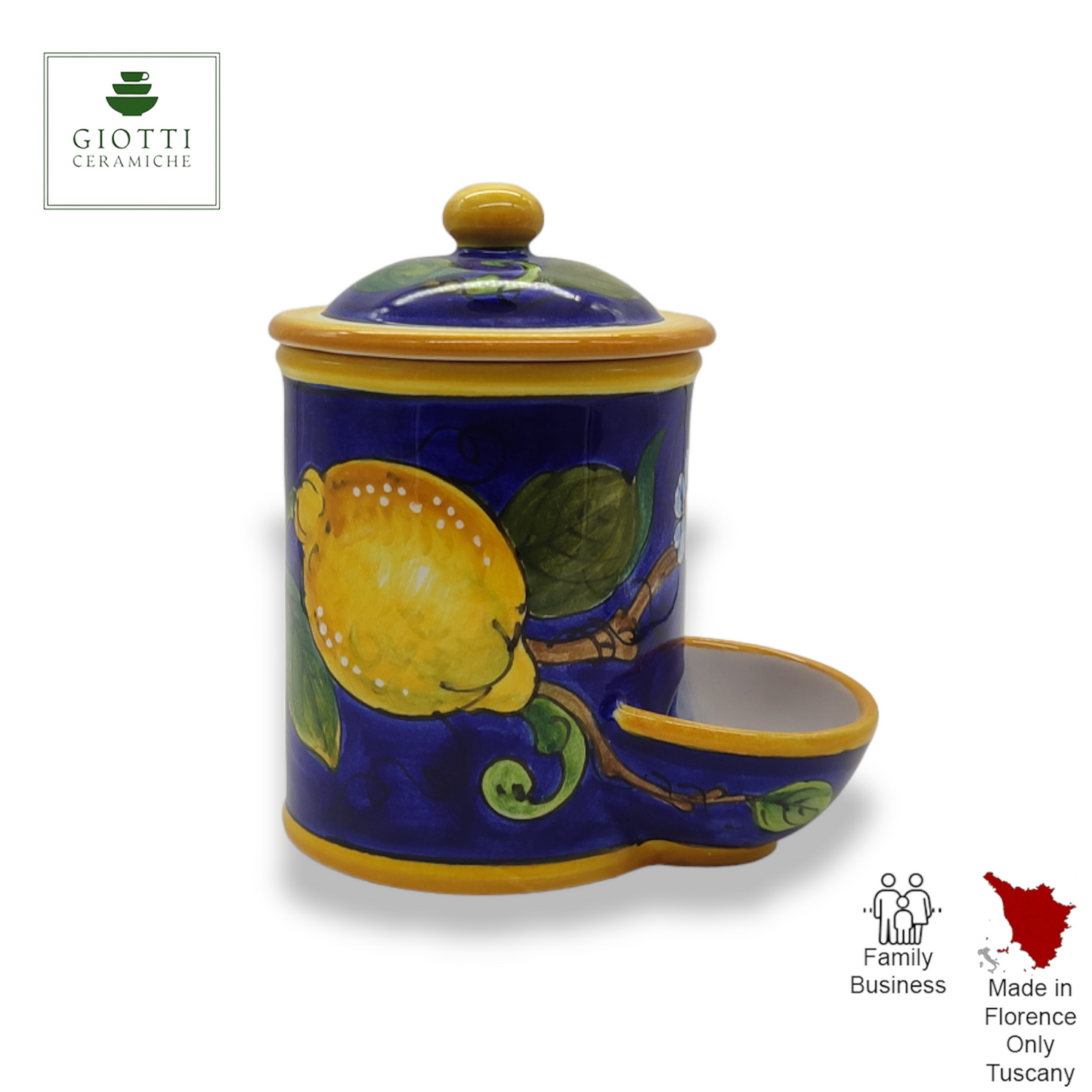 Lemons on Blue Salt Keeper