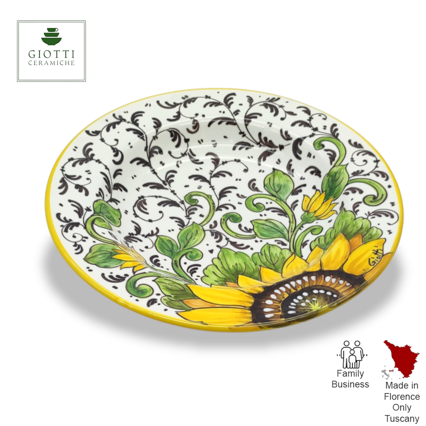 Bargino SunFlowers and Sparkle Spaghetti Bowl