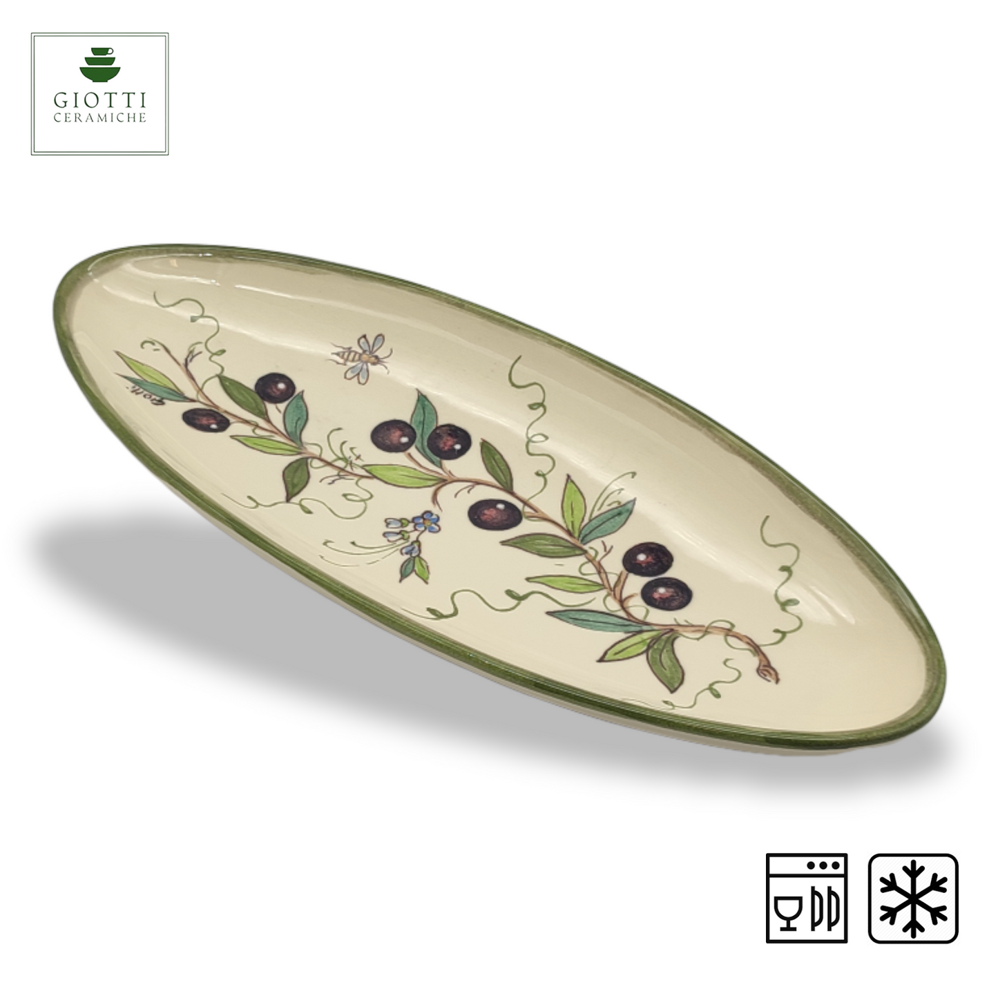 Olive Classico Oval Narrow Tray