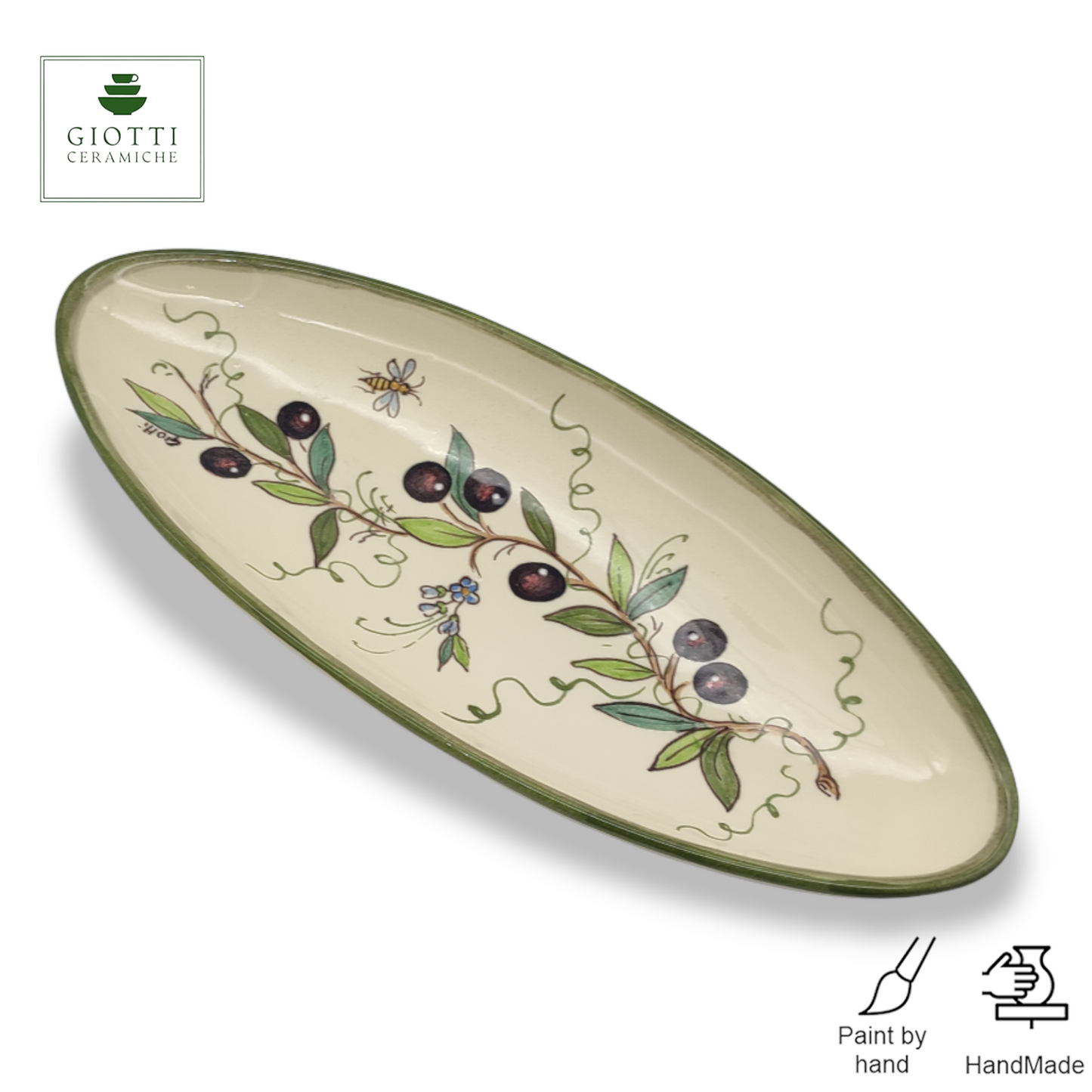 Olive Classico Oval Narrow Tray