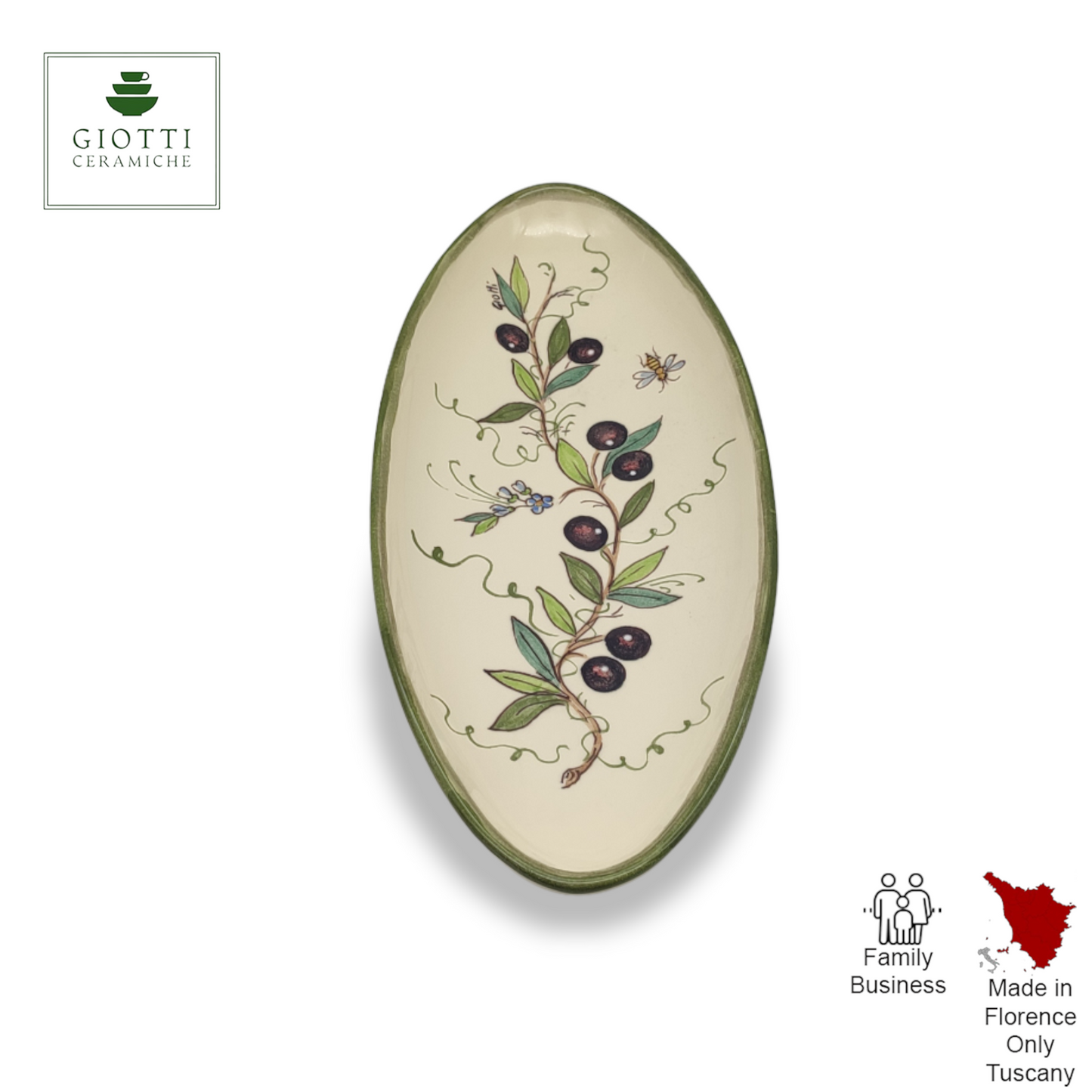 Olive Classico Oval Narrow Tray
