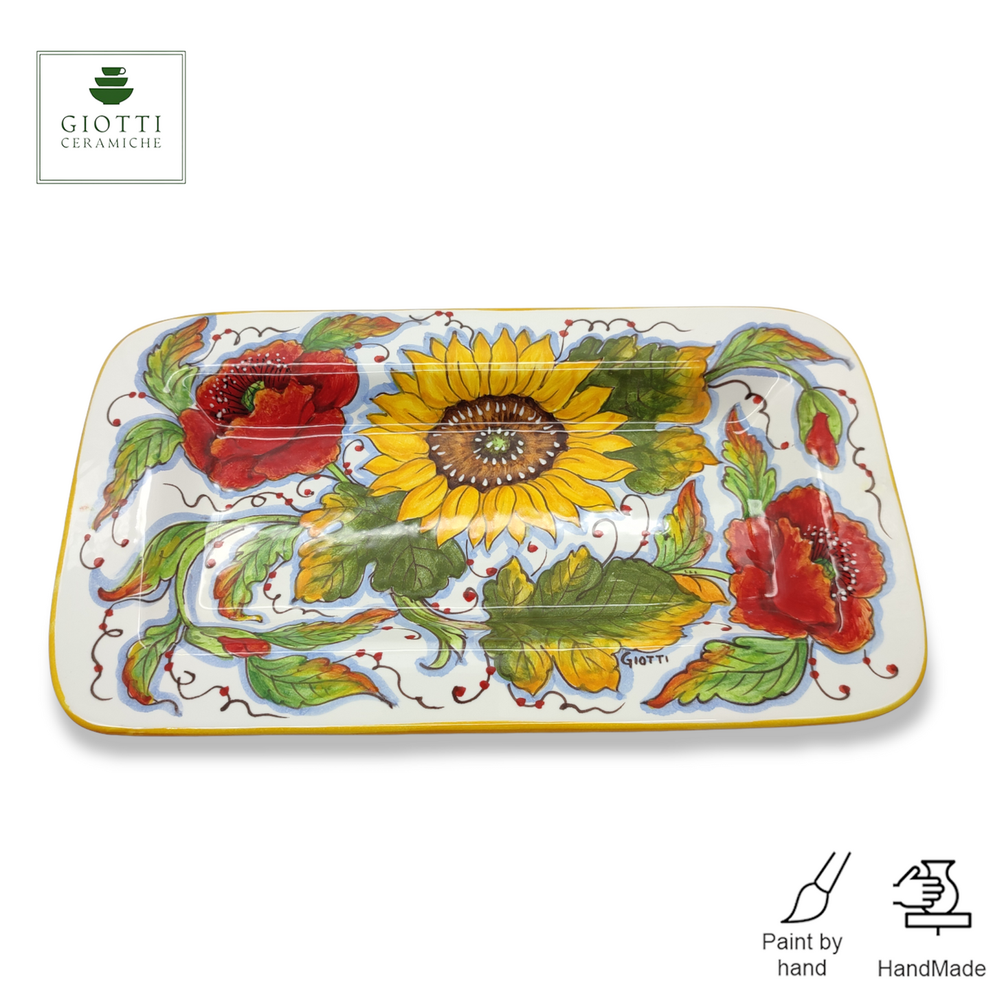 Girasoli e papaveri Serving Rectangular platter Tray
