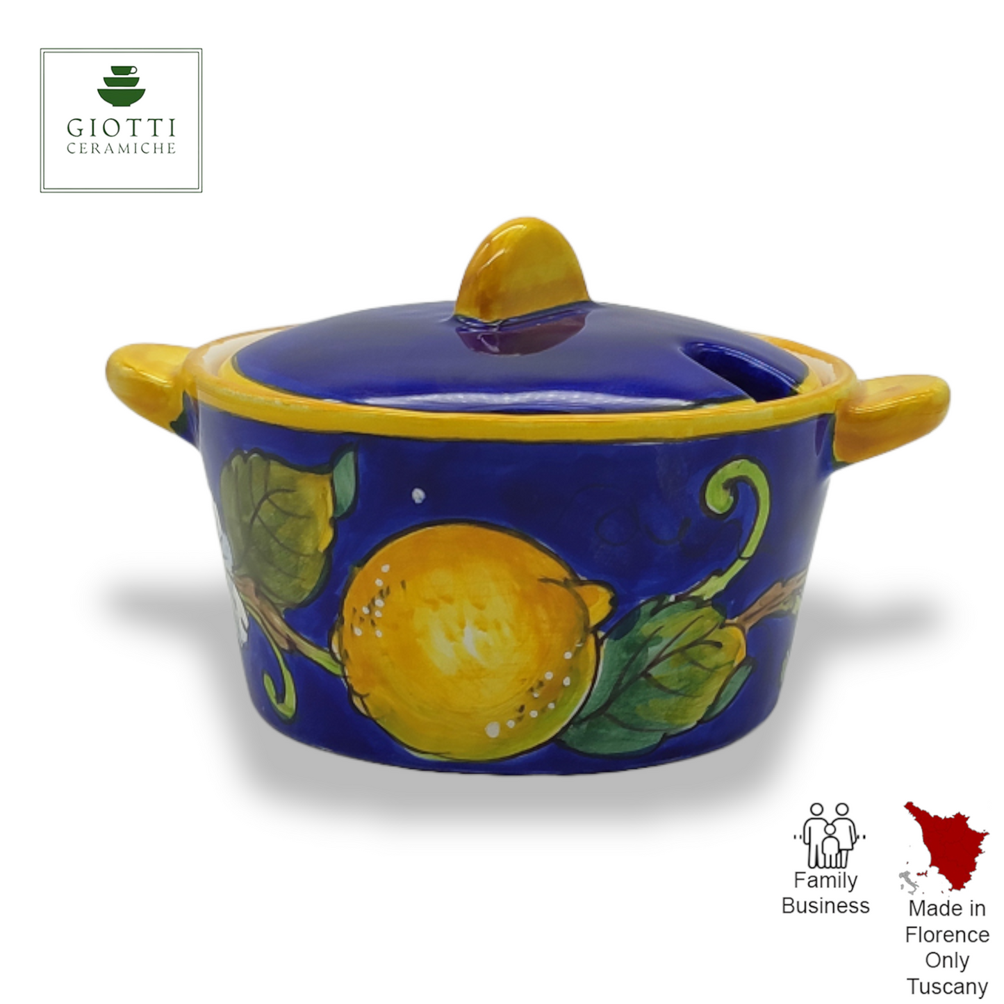 Lemons on Blue sugar bowl