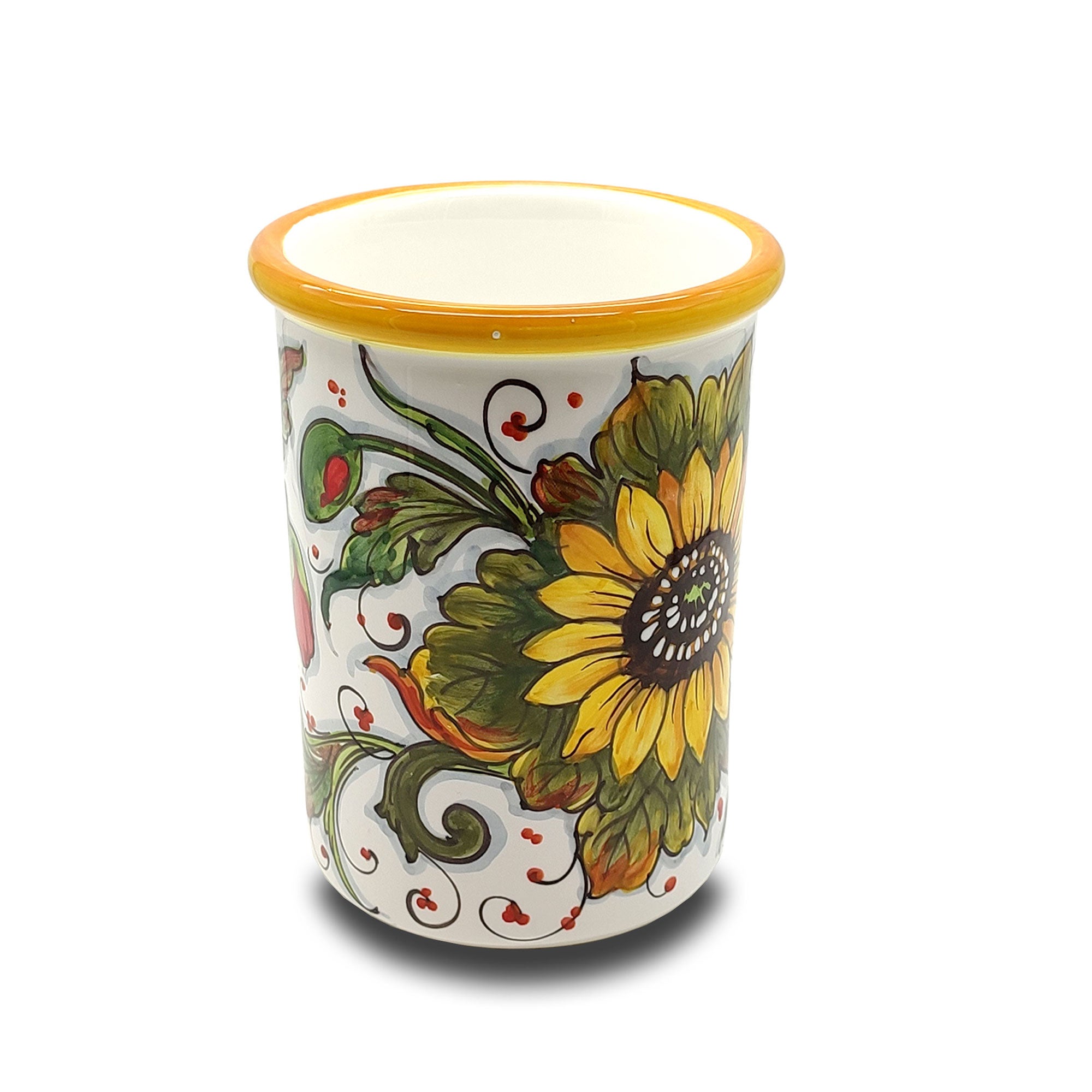 Bicchiere porta spazzolini Girasole in ceramica giallo | Leroy Merlin