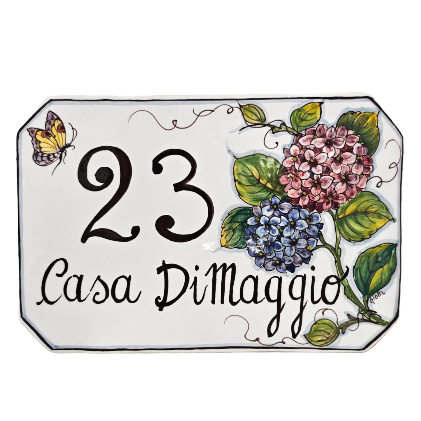 Hydrangeas house sign