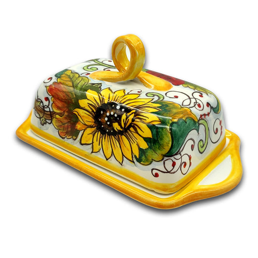 SunFlowers and Poppies ButternDish