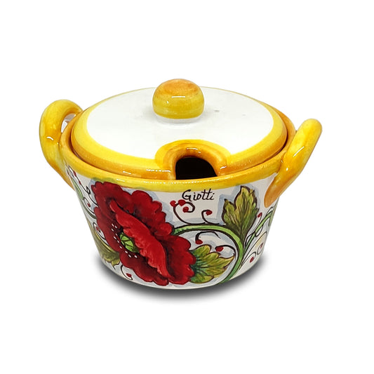 Sunflowers and Poppies sugar bowl