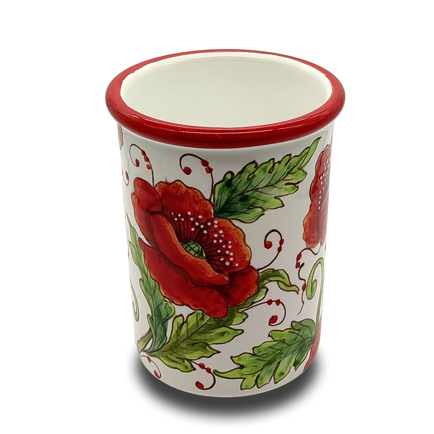 Val D'Orcia Poppies Hand-Painted Italian Ceramic Tumbler