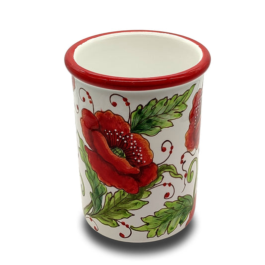 Val D'Orcia Poppies Hand-Painted Italian Ceramic Tumbler