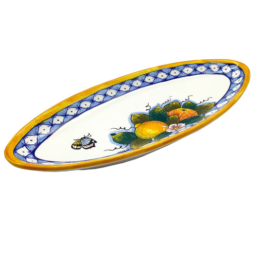Orange Lemon Ischia Oval Narrow Tray Medium