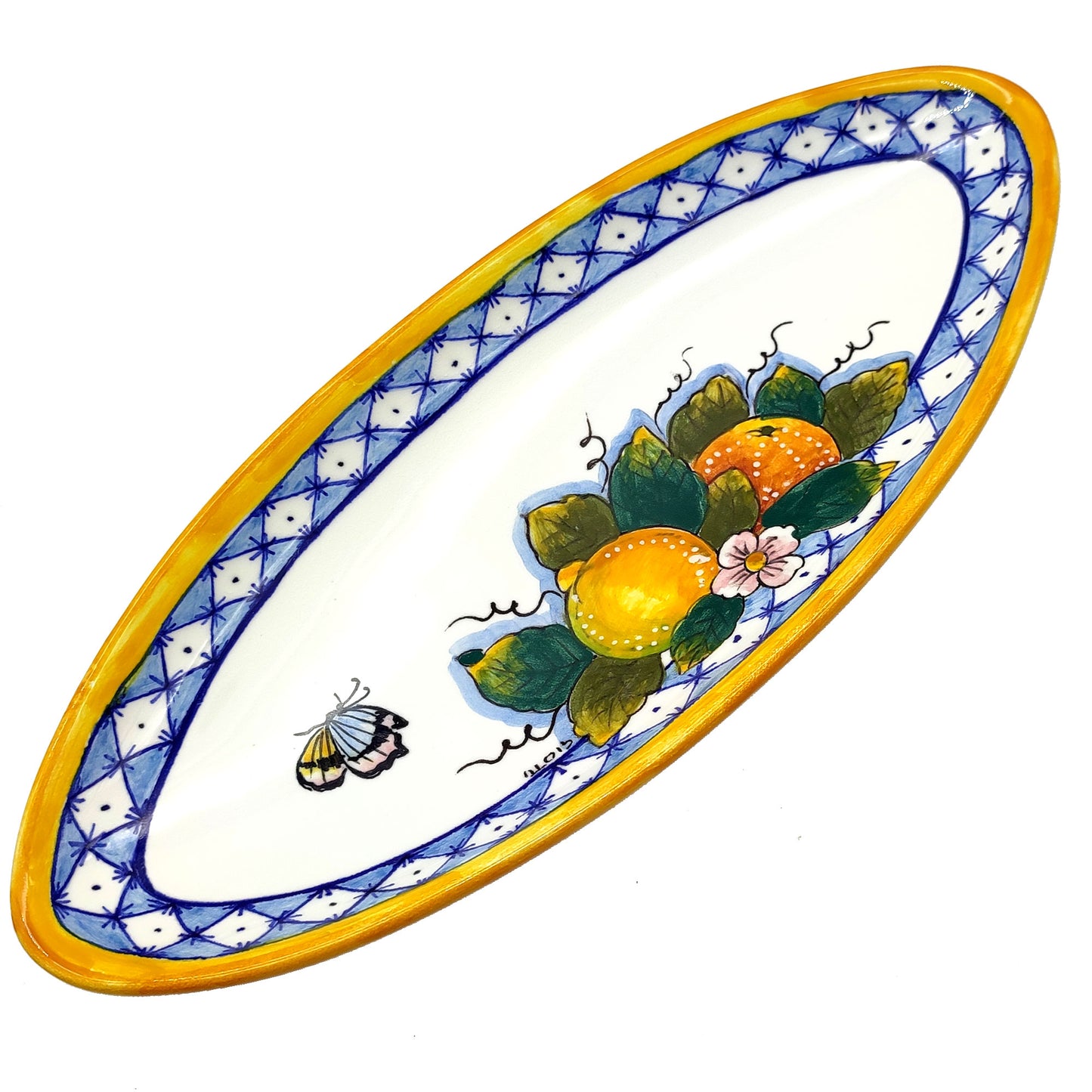 Orange Lemon Ischia Oval Narrow Tray Medium