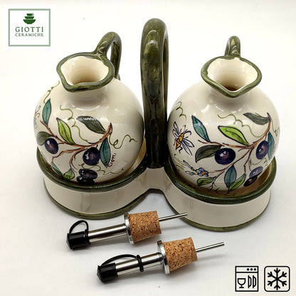 Olive Classic Hand-Painted Oil & Vinegar Cruet Set