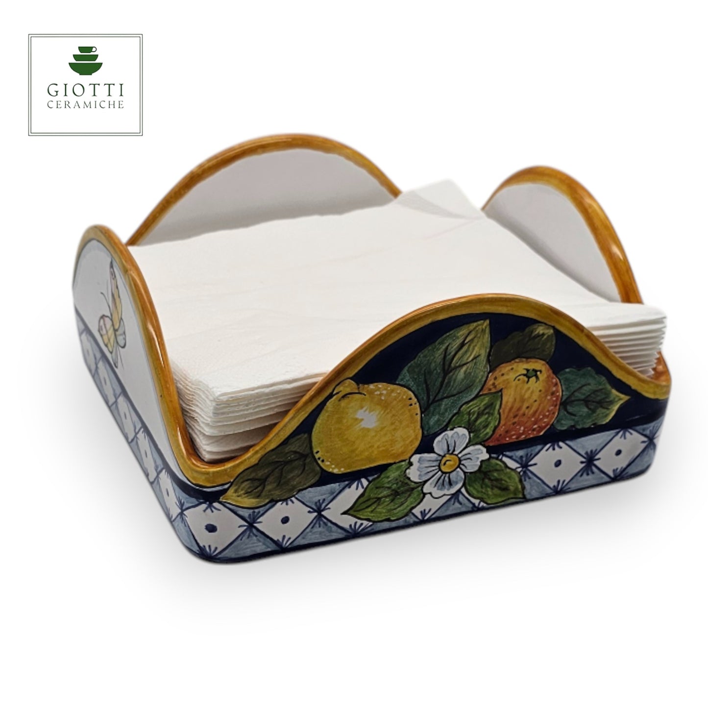 Monteriggioni Blue Sunflower Lemon and Orange  Premium Paper Napkins