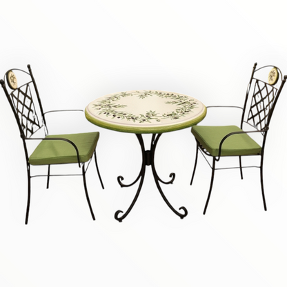 Hand-Painted Ceramic Garden Table Round