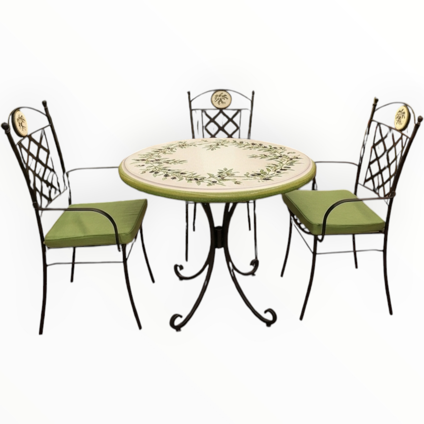 Hand-Painted Ceramic Garden Table Round
