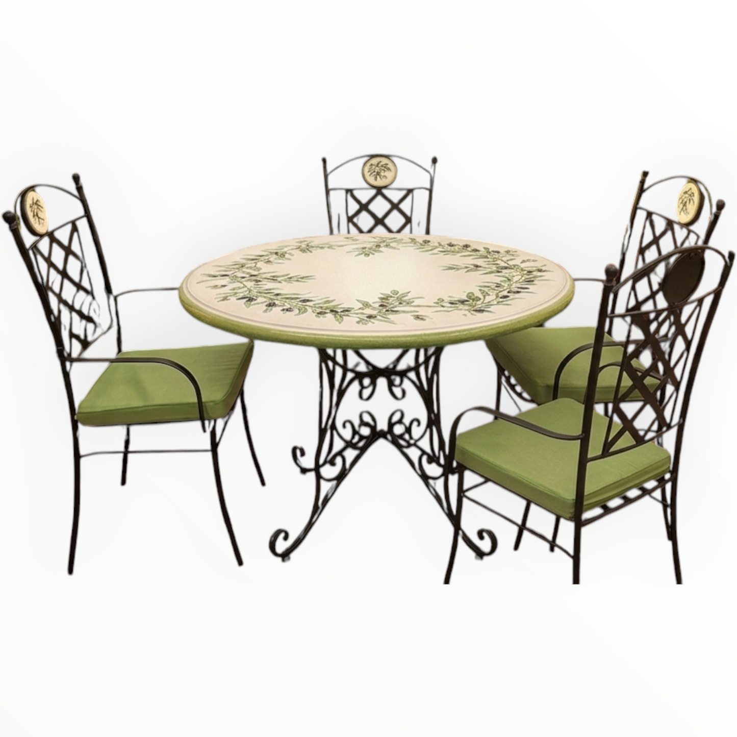 Hand-Painted Ceramic Garden Table Round