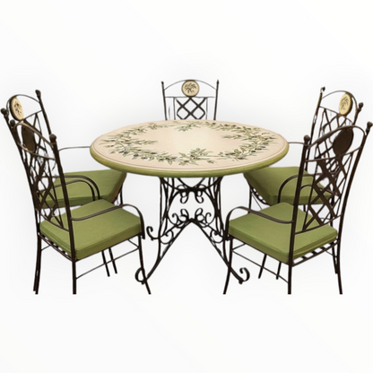 Hand-Painted Ceramic Garden Table Round