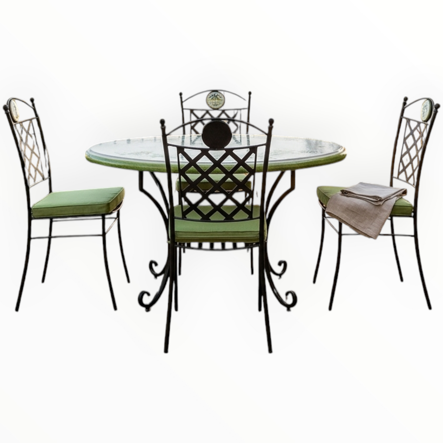 Hand-Painted Ceramic Garden Table Round