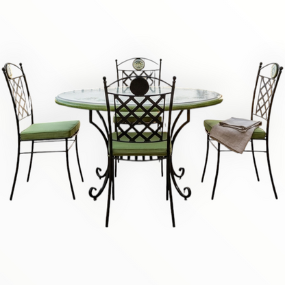 Hand-Painted Ceramic Garden Table Round