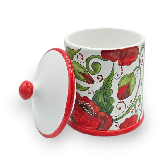 Val D'orcia Poppies Ceramic Kitchen jar