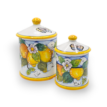 Orange Lemon Ischia Ceramic Kitchen jar