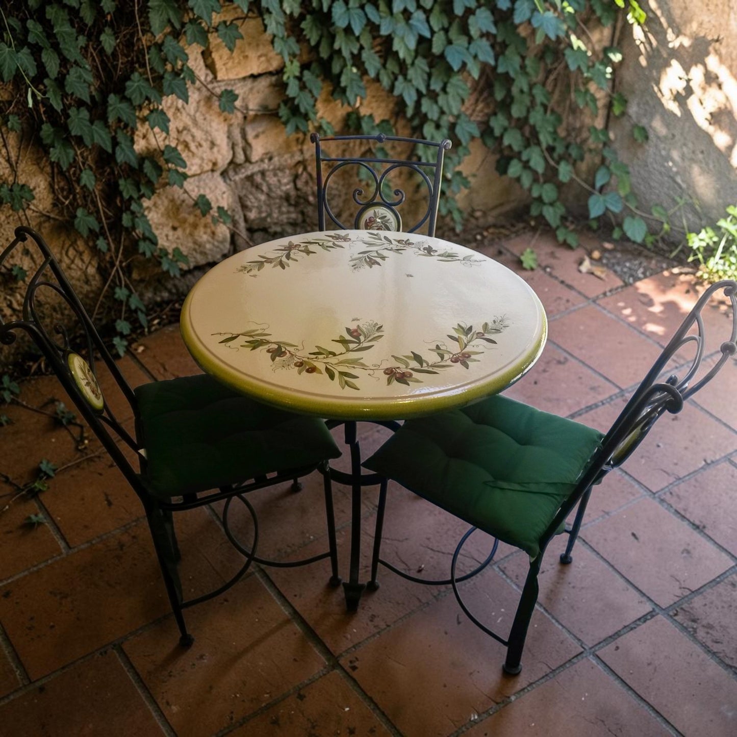 Hand-Painted Ceramic Garden Table Round