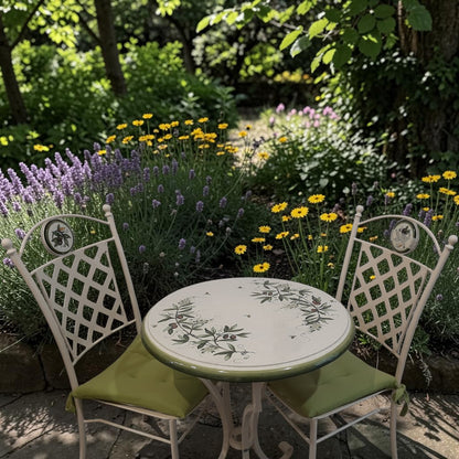 Hand-Painted Ceramic Garden Table Round