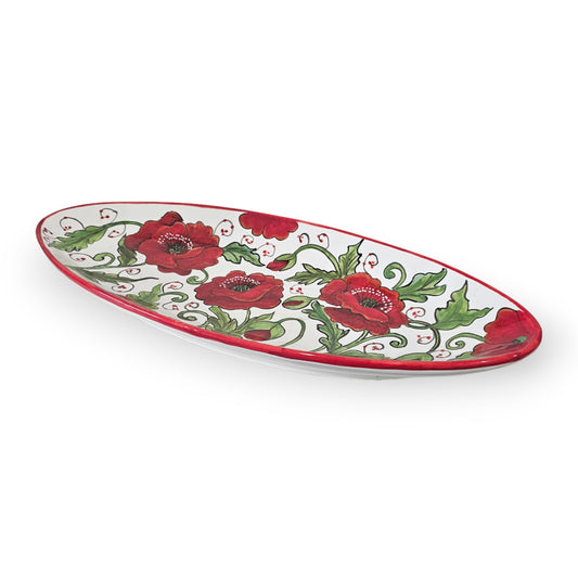 Val d'Orcia Poppies Oval Narrow Tray Long