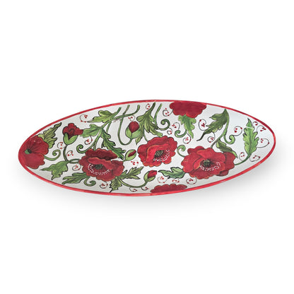 Val d'Orcia Poppies Oval Narrow Tray Long