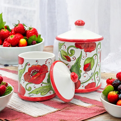 Val D'orcia Poppies Ceramic Kitchen jar