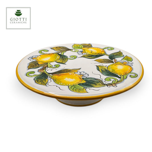 Lemon White Hand-Painted  Ceramic round Cake Stand