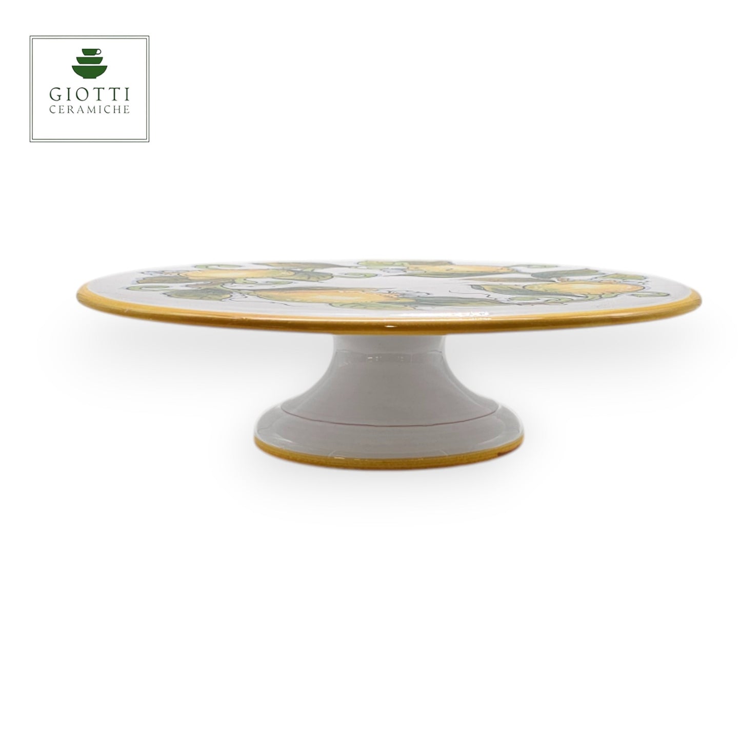 Lemon White Hand-Painted  Ceramic round Cake Stand