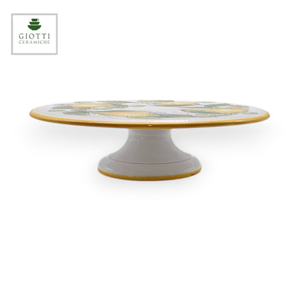 Lemon White Hand-Painted  Ceramic round Cake Stand