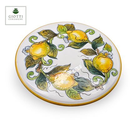 Lemon White Hand-Painted  Ceramic round Cake Stand