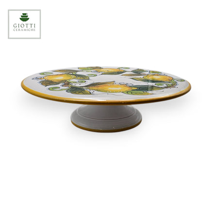Lemon White Hand-Painted  Ceramic round Cake Stand