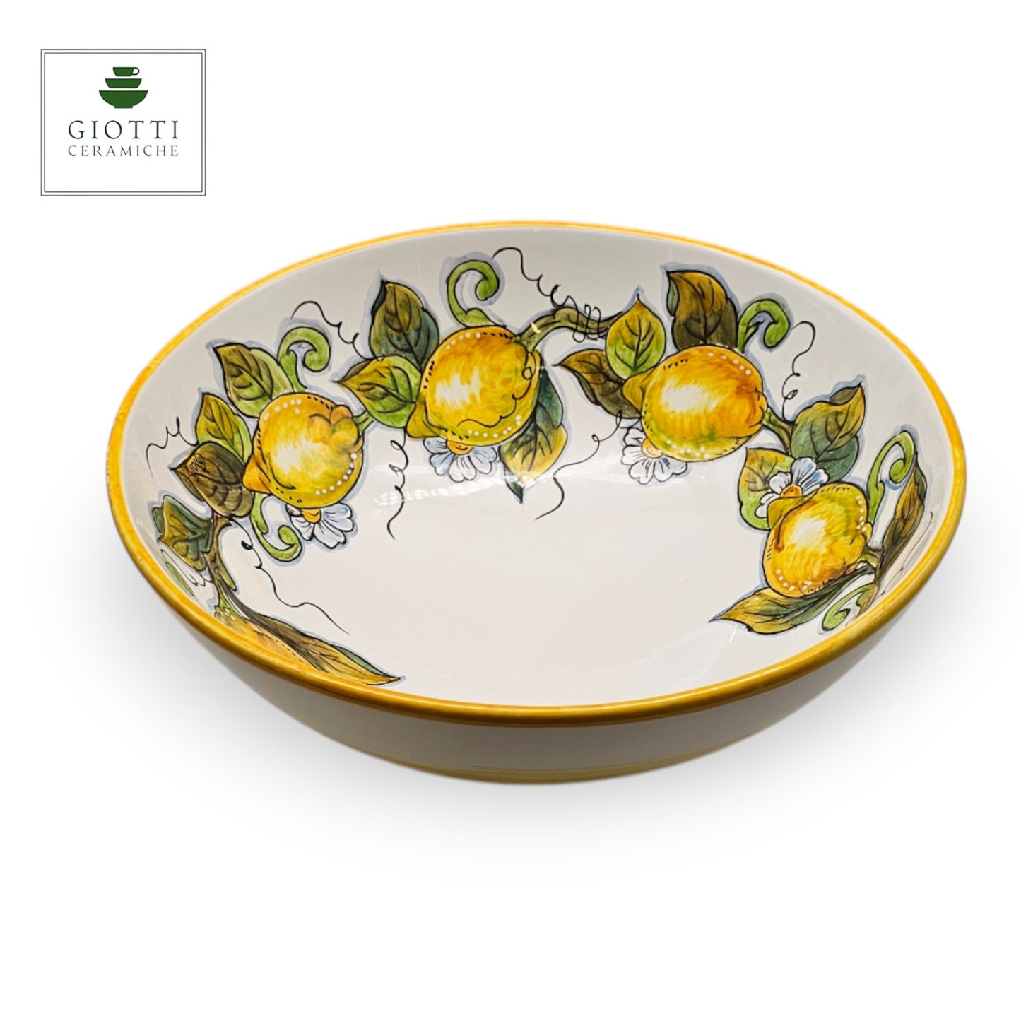 Lemon White ø 35cm Hand-Painted centerpiece bowl